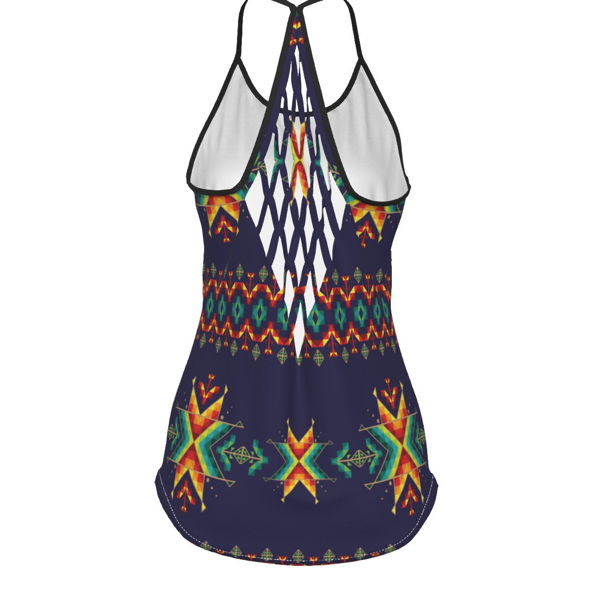 Dreams Of Ancestors Indigo Shade Criss-Cross Open Back Tank Top