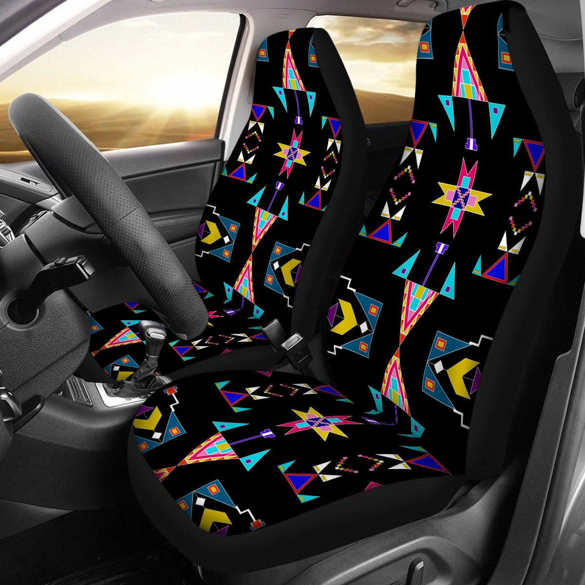 Enemy Territory Black Universal Car Seat Cover With Thickened Back