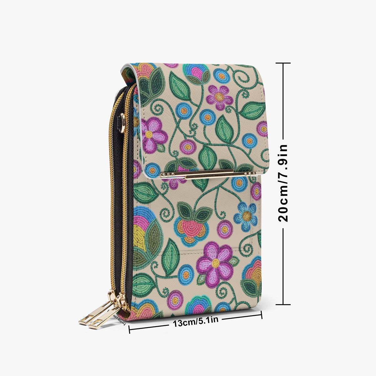 Turquoise Sunbeam Cream Phone Bag