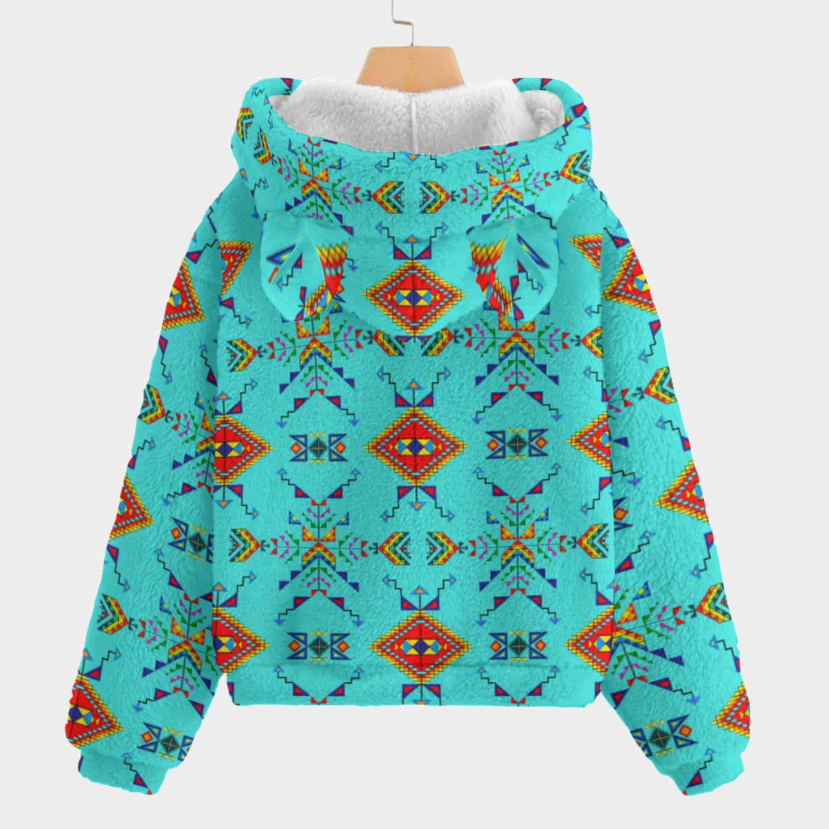 Buffalo Jump Turquoise Youth Hoodie with Ears