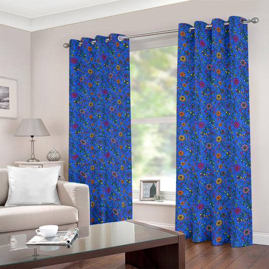 Prairie Paintbrush blue Blackout Grommet Curtains