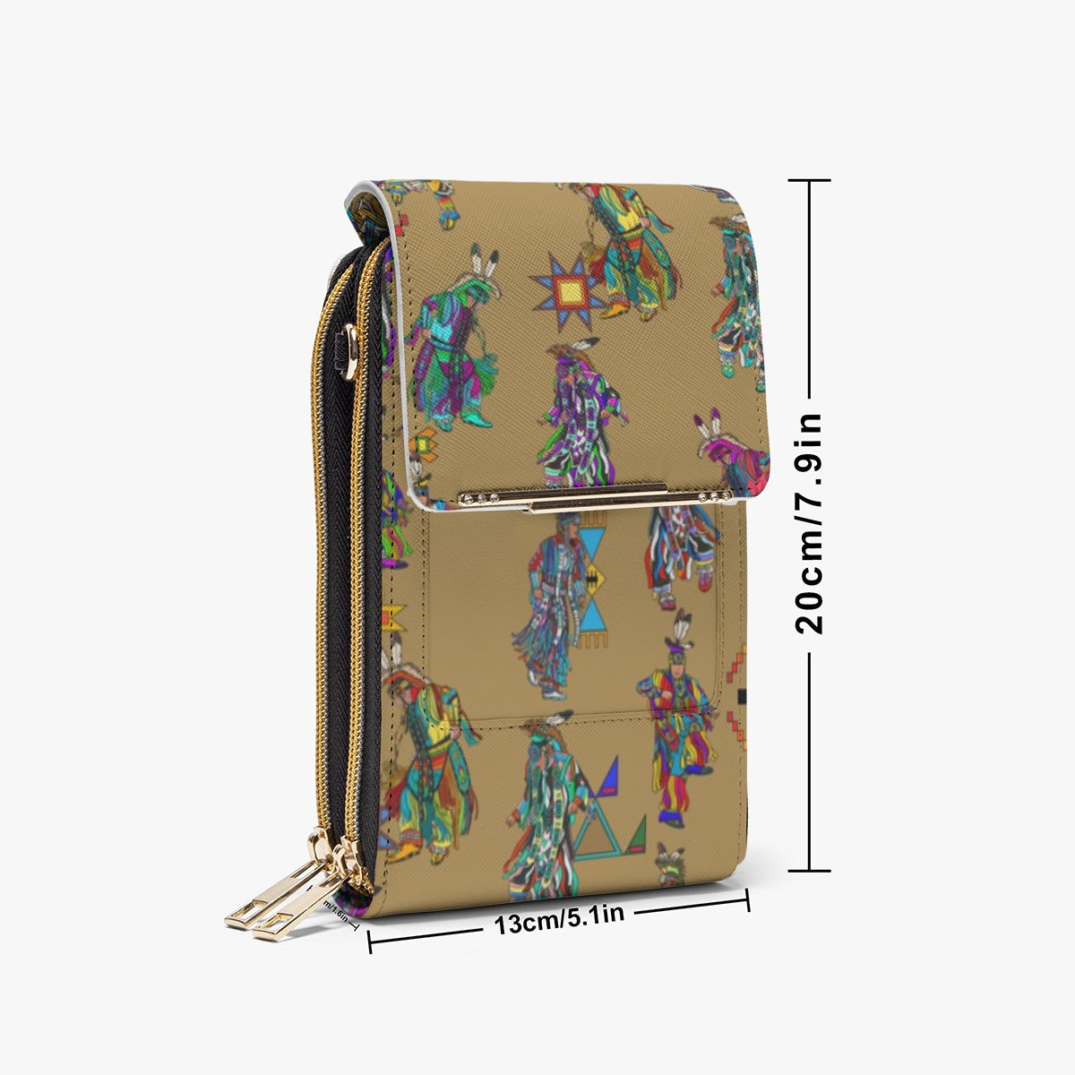 Men's Grass Dancers Earth Mobile Phone Chest Bag