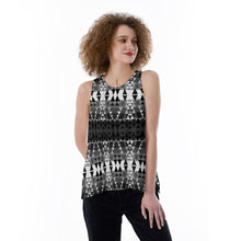 Load image into Gallery viewer, Writing on Stone Black and White Split Back Tank Top
