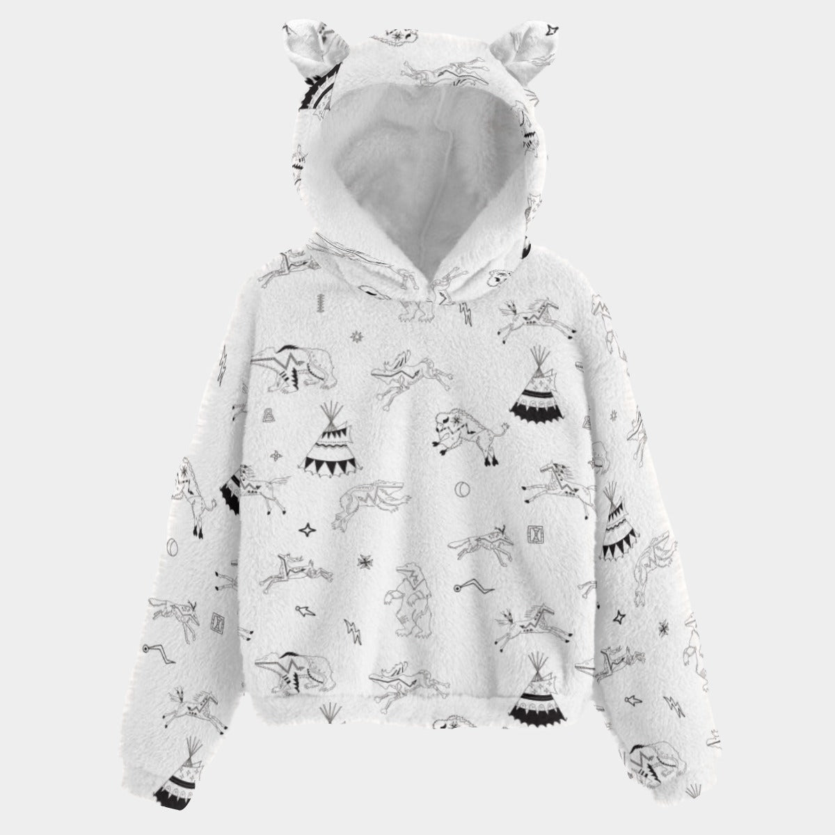 Ledger Dabbles White Youth Hoodie With Ears