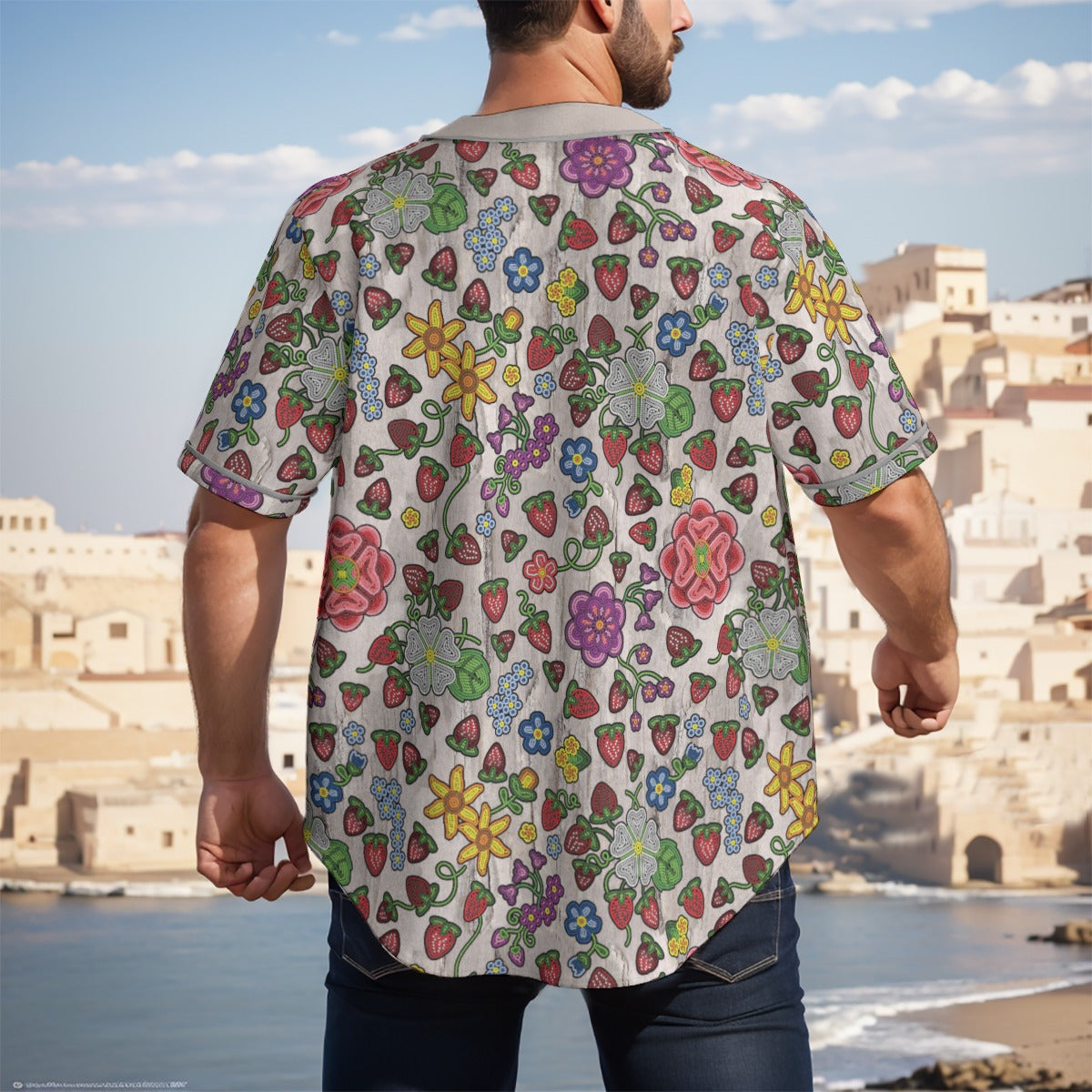 Berry Pop Bright Birch Short Sleeve Baseball Jersey