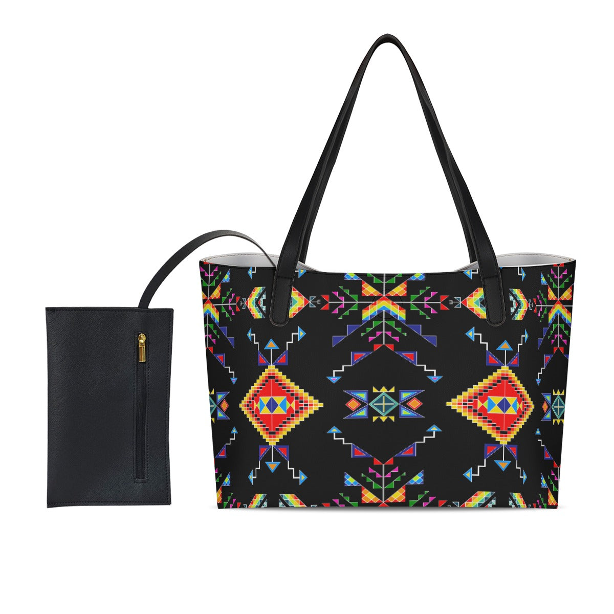 Buffalo Jump Black Shopping Tote Bag With Black Mini Purse