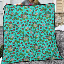 Load image into Gallery viewer, Strawberry Dreams Turquoise Lightweight Quilt
