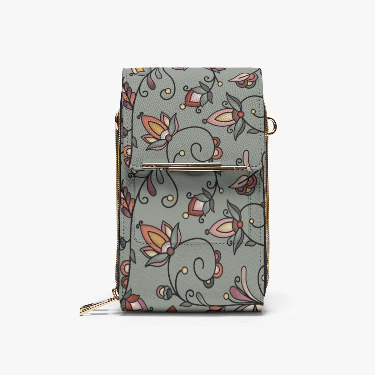 Burnt Sky Petals Green Mobile Phone Chest Bag