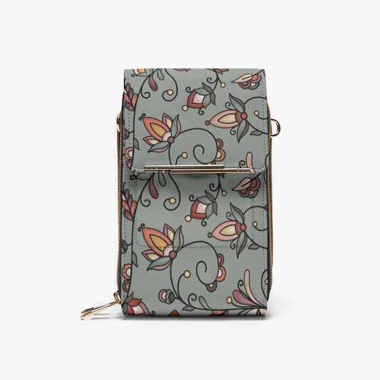 Burnt Sky Petals Green Mobile Phone Chest Bag
