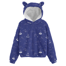 Load image into Gallery viewer, Ledger Dabbles Blue Kid’s Borg Fleece Hoodie With Ear
