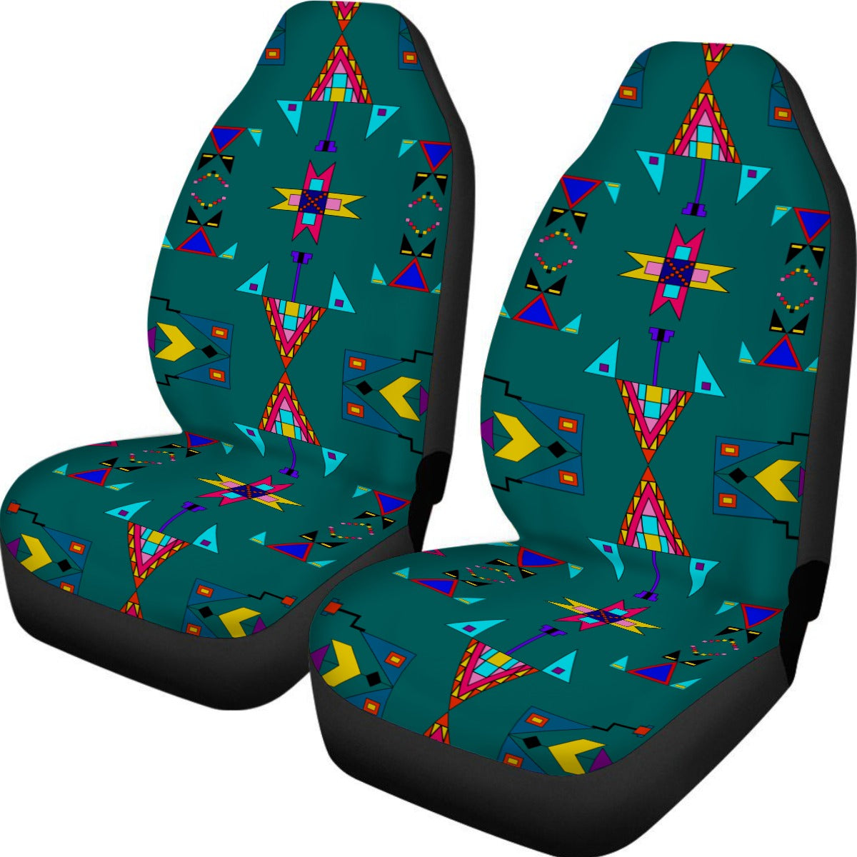 Enemy Territory Teal Universal Car Seat Cover With Thickened Back