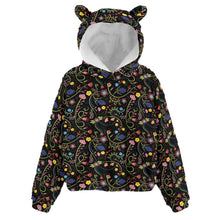 Load image into Gallery viewer, Fresh Fleur Midnight Kid’s Borg Fleece Hoodie With Ear
