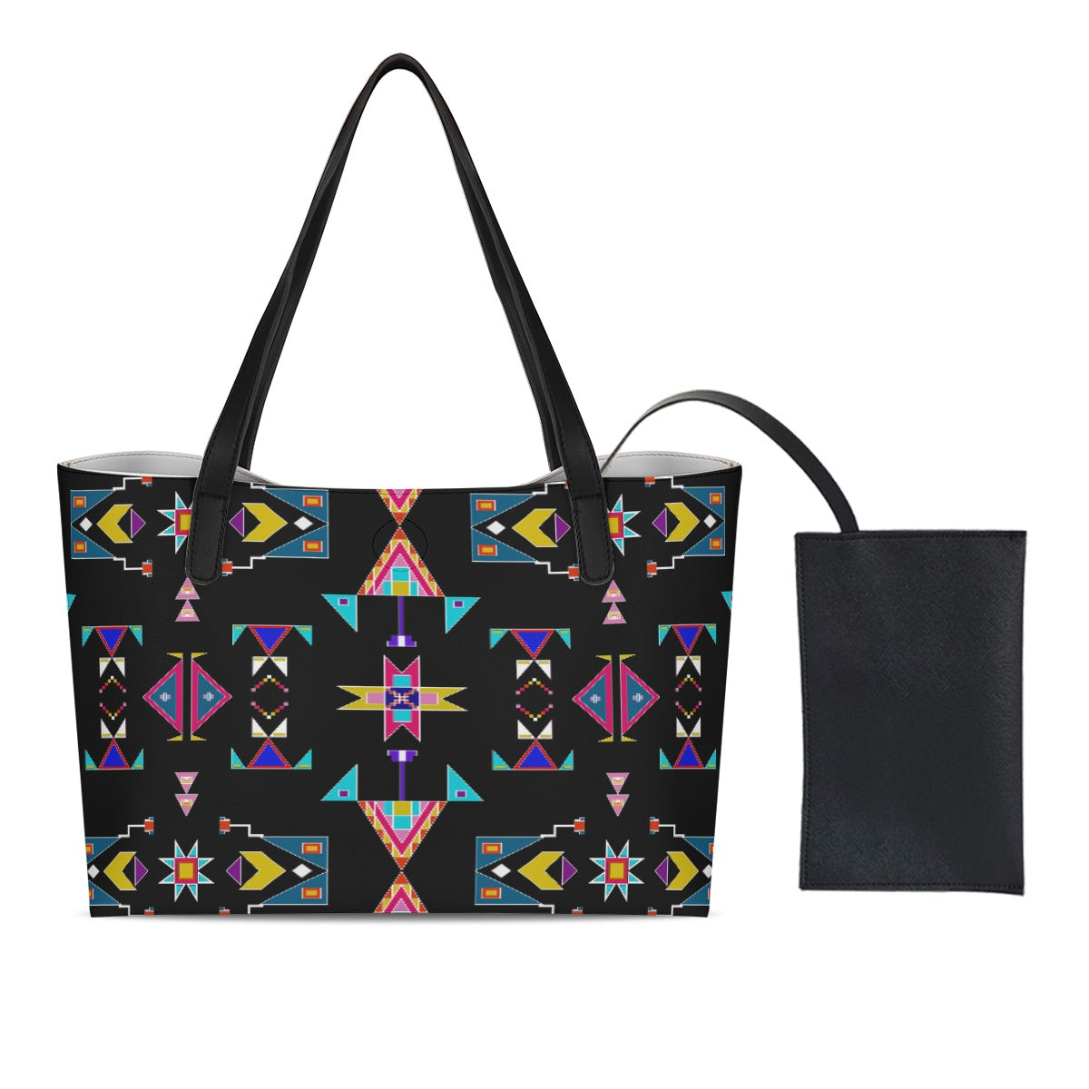 Enemy Territory Black Shopping Tote Bag With Black Mini Purse