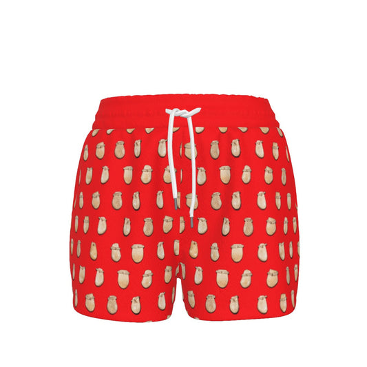 Elk Teeth on Red Women's Shorts