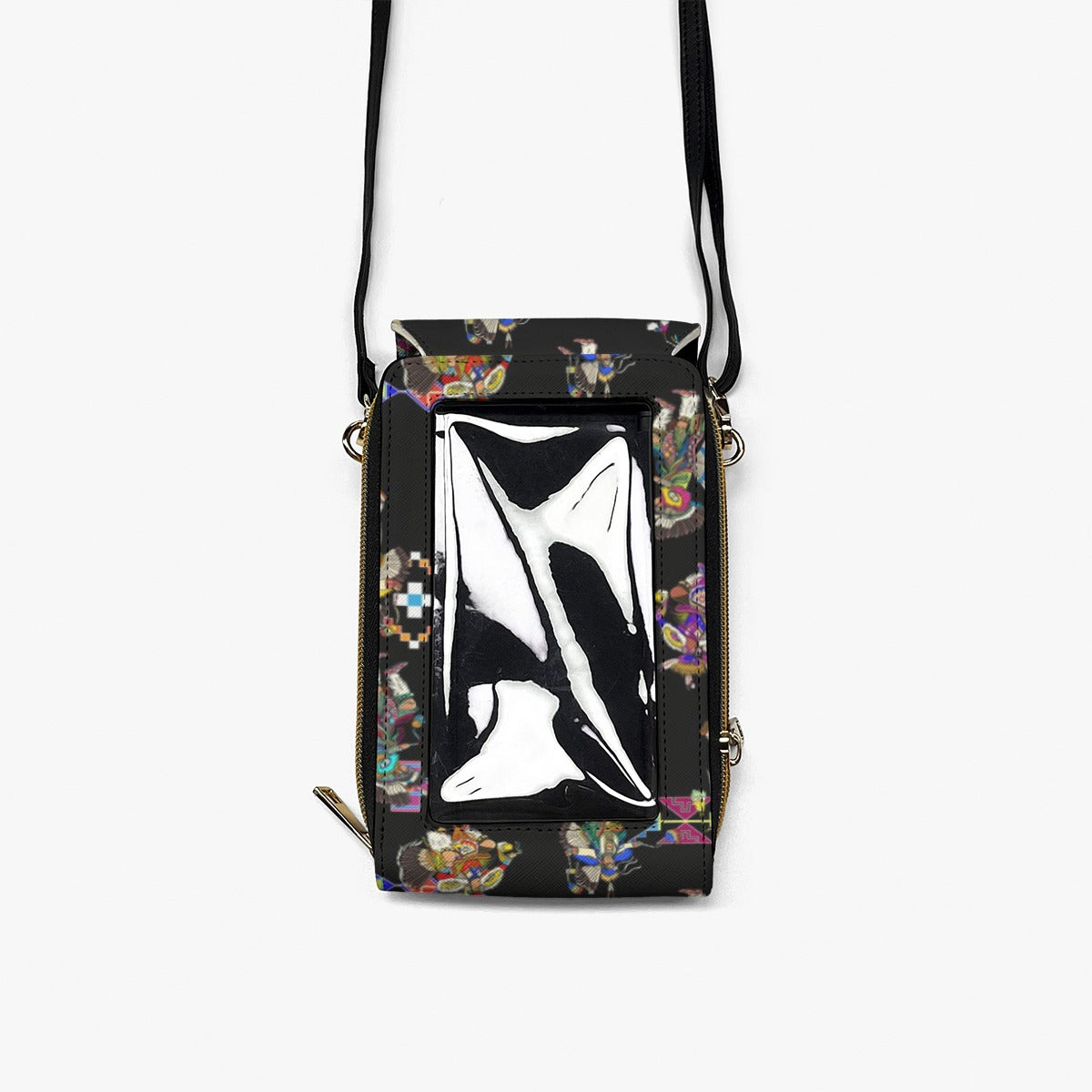 Men's Fancy Dancer Black Mobile Phone Chest Bag