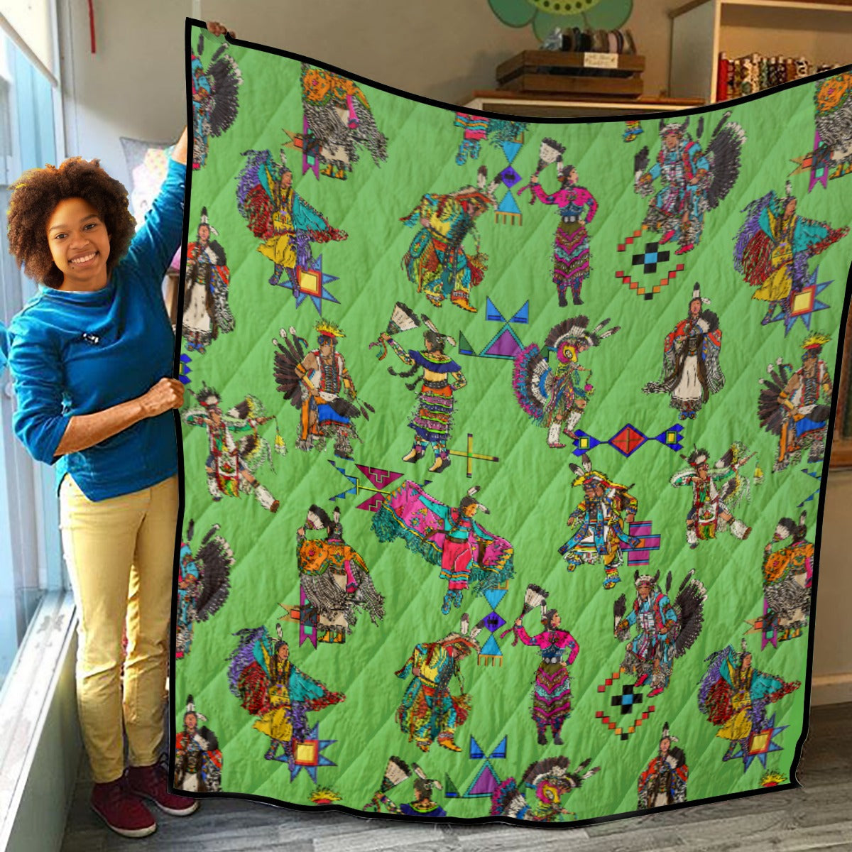 Grand Entry Dancers Grass Lightweight & Breathable Quilt