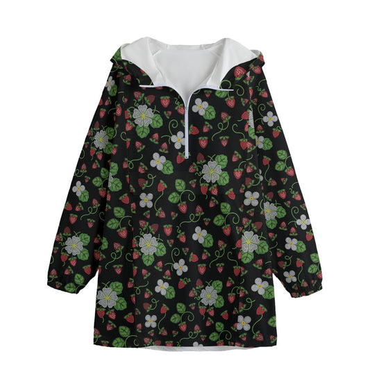 Strawberry Dreams Midnight Long Windbreaker