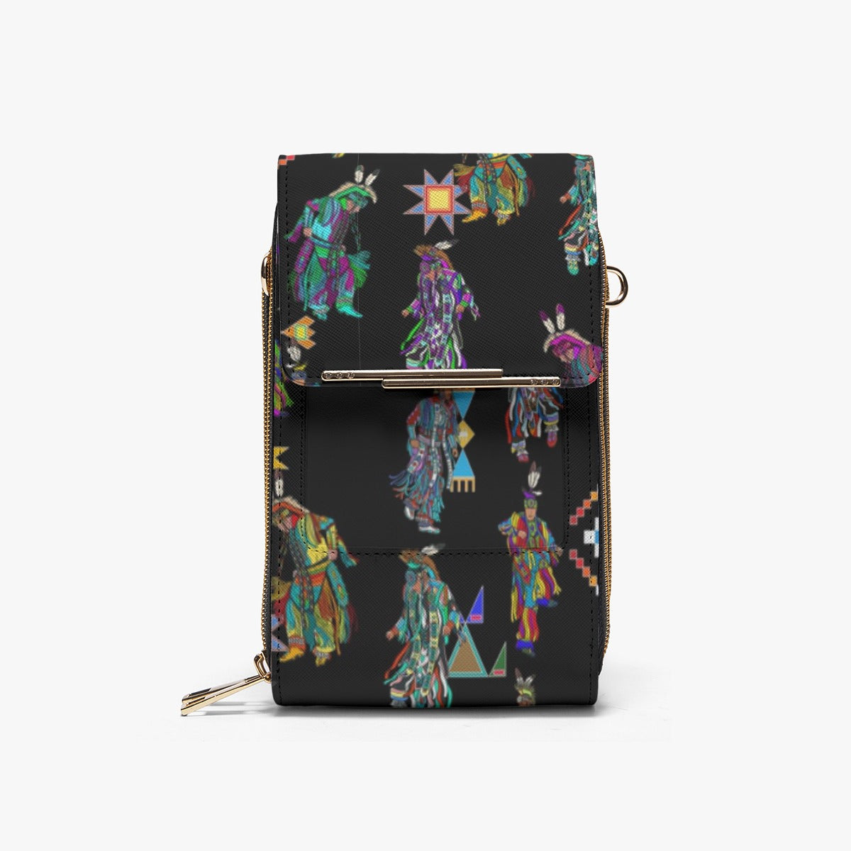 Men's Grass Dancers Black Mobile Phone Chest Bag