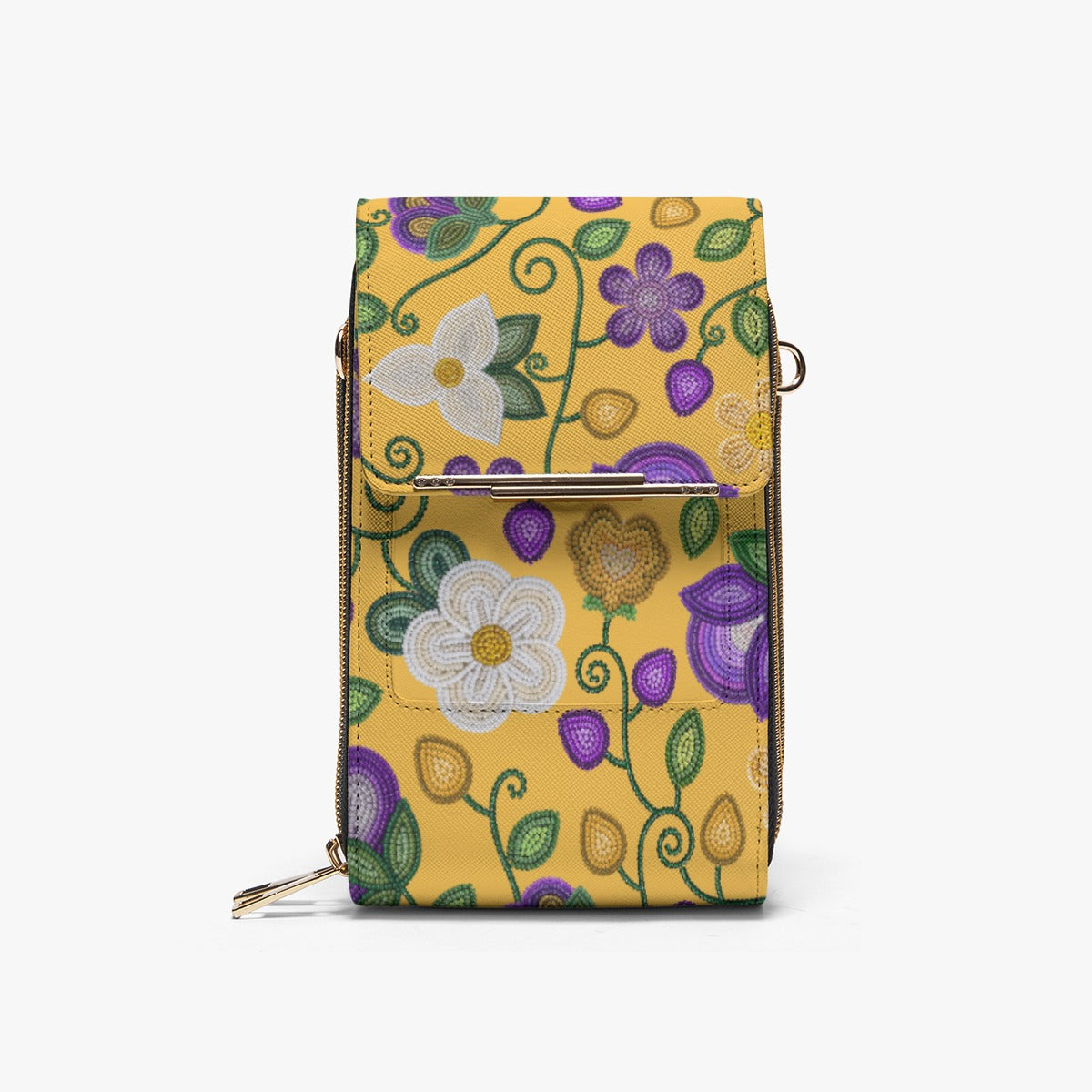 Midnight Moss Bloom Yellow Phone Bag