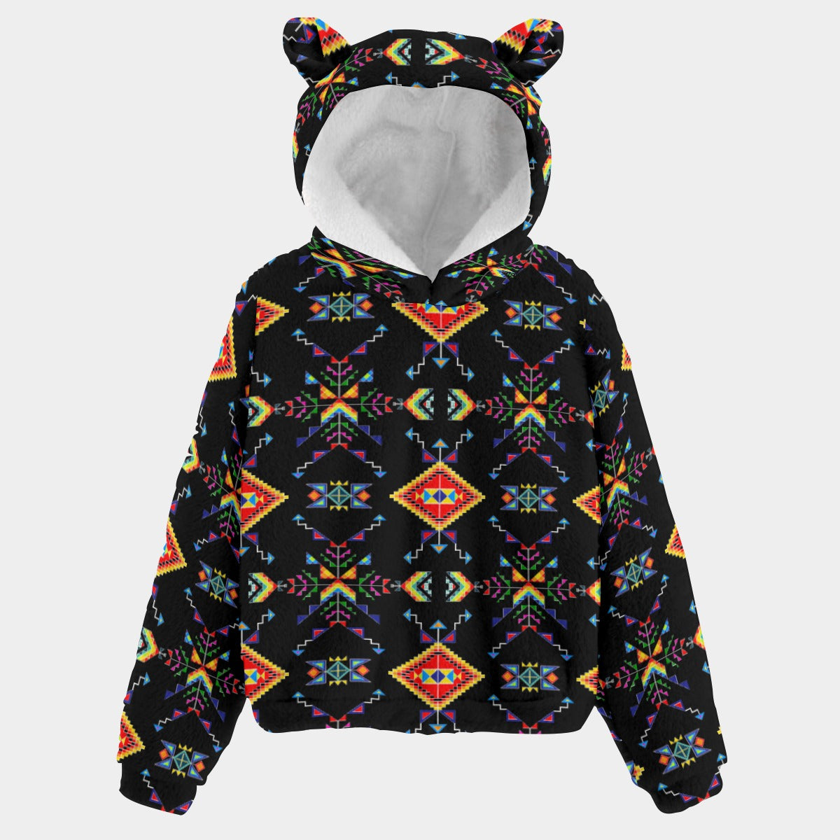 Buffalo Jump Black Youth Hoodie with Ears