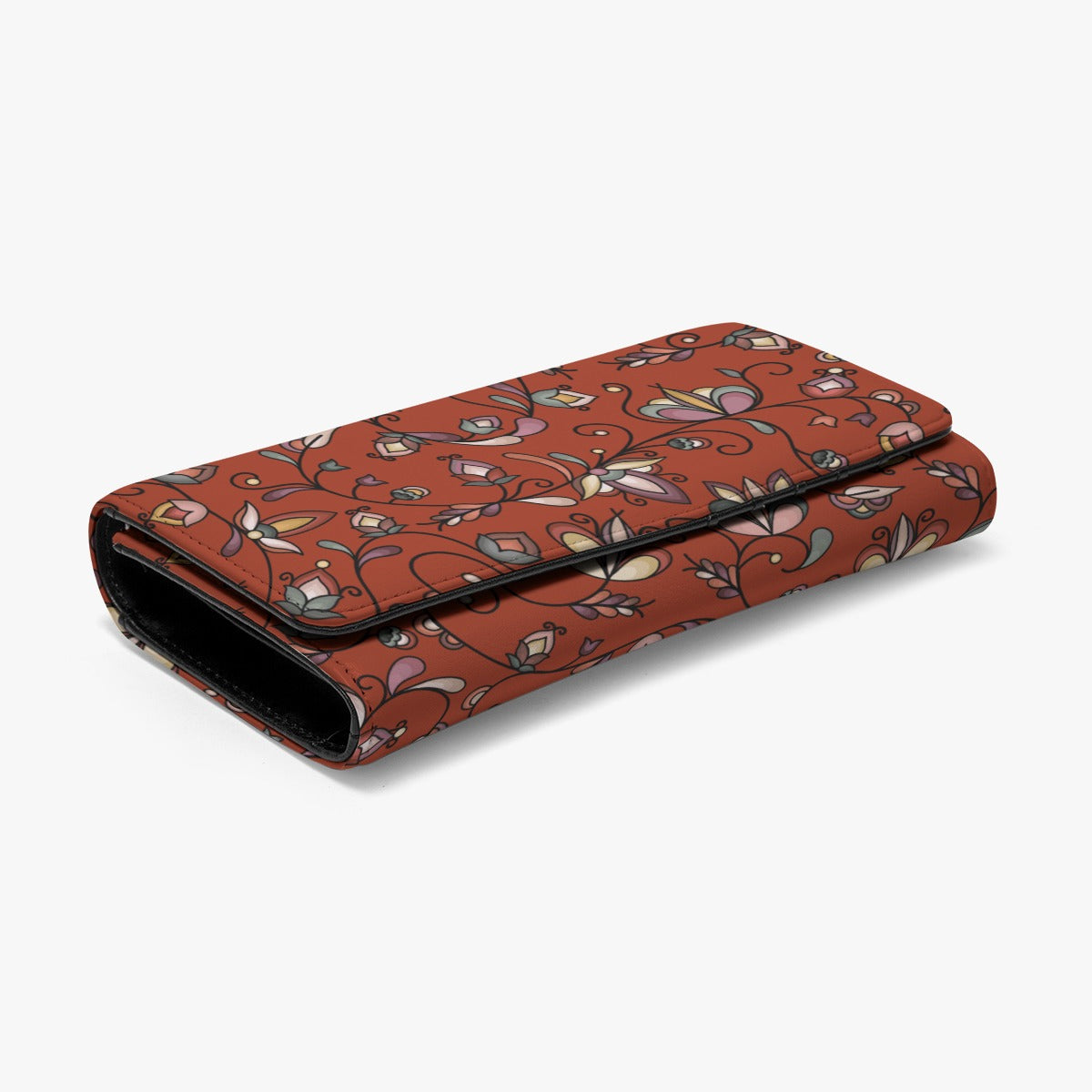 Burnt Sky Petals Red Foldable Wallet