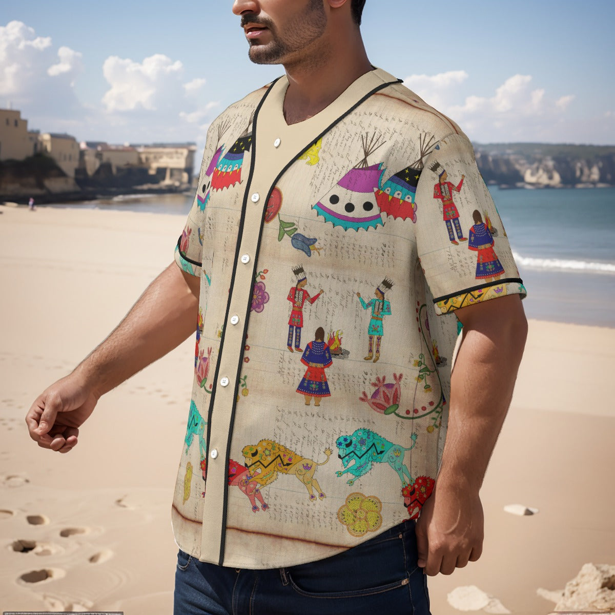 Floral Ledger Way of Life Short Sleeve Baseball Jersey