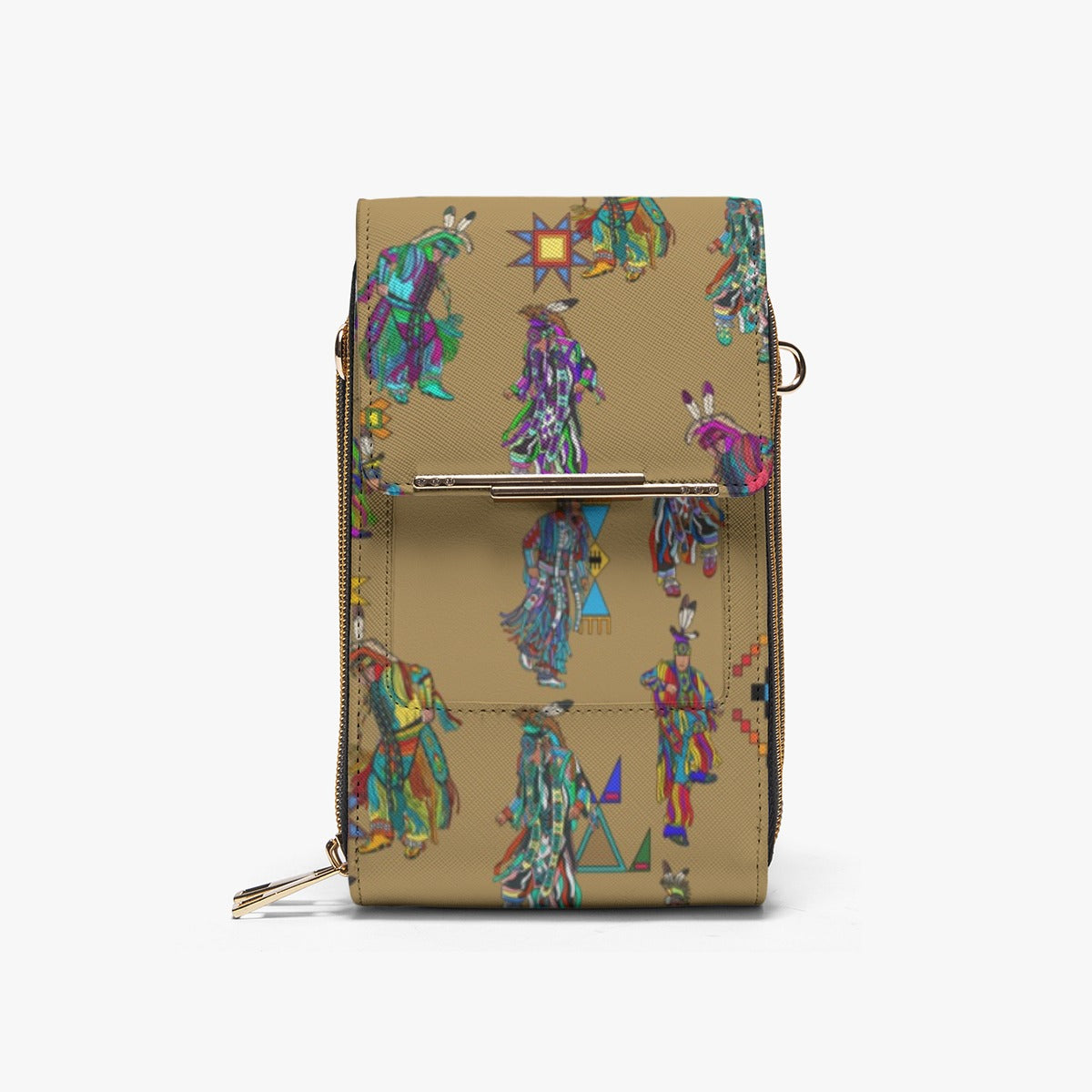 Men's Grass Dancers Earth Mobile Phone Chest Bag