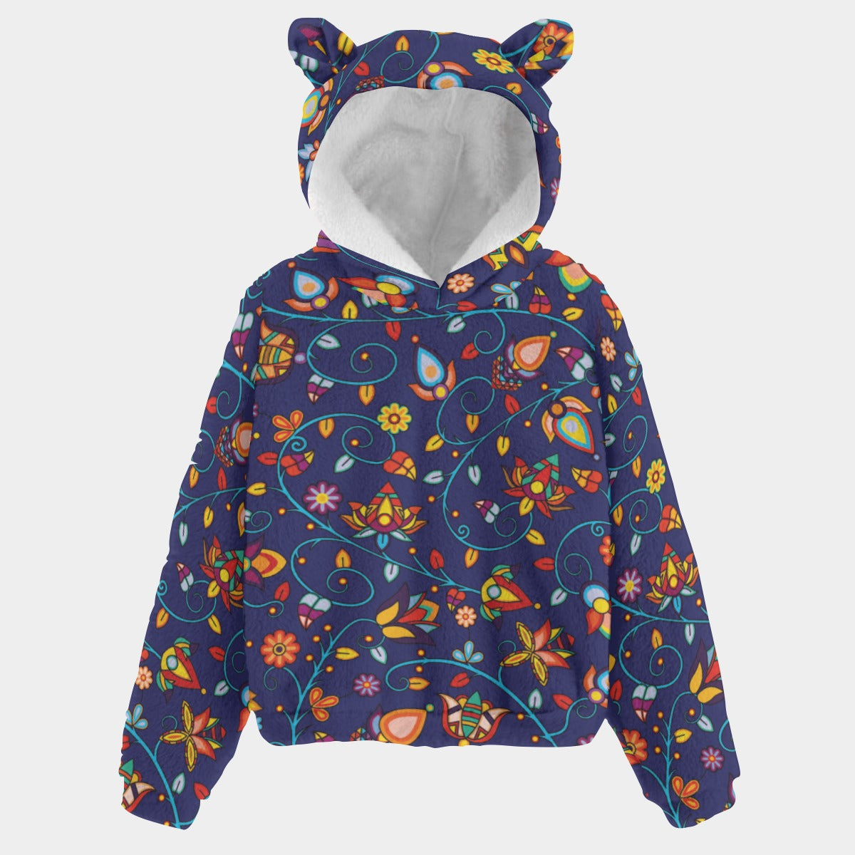 Thorny Path Blue Youth Hoodie with Ears