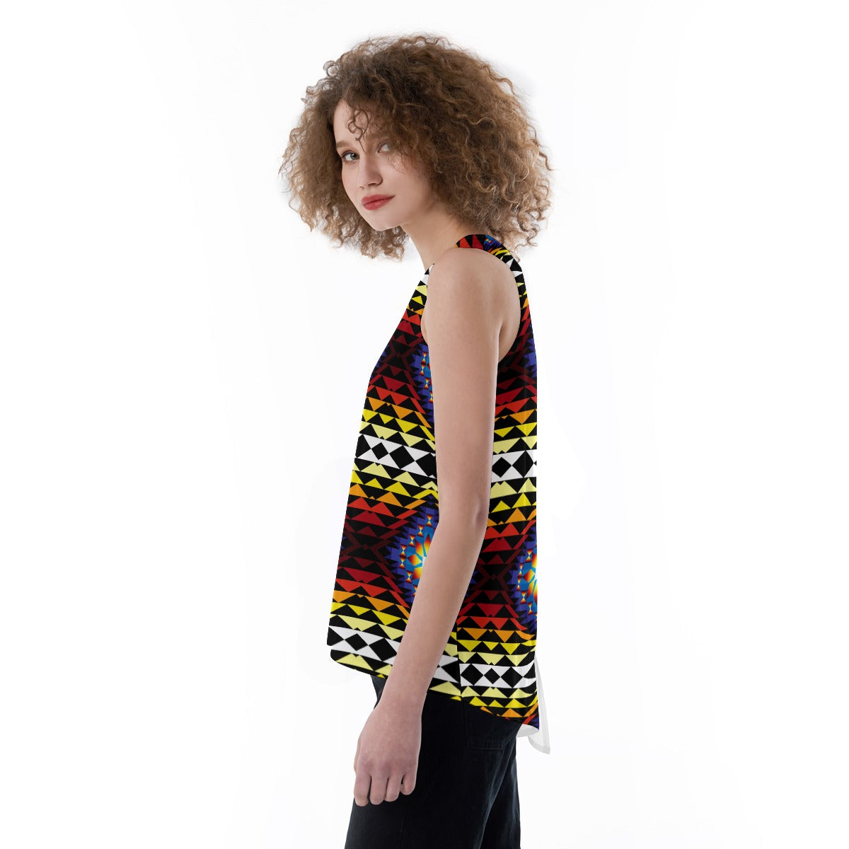 Sunset Blanket Split Back Tank Top