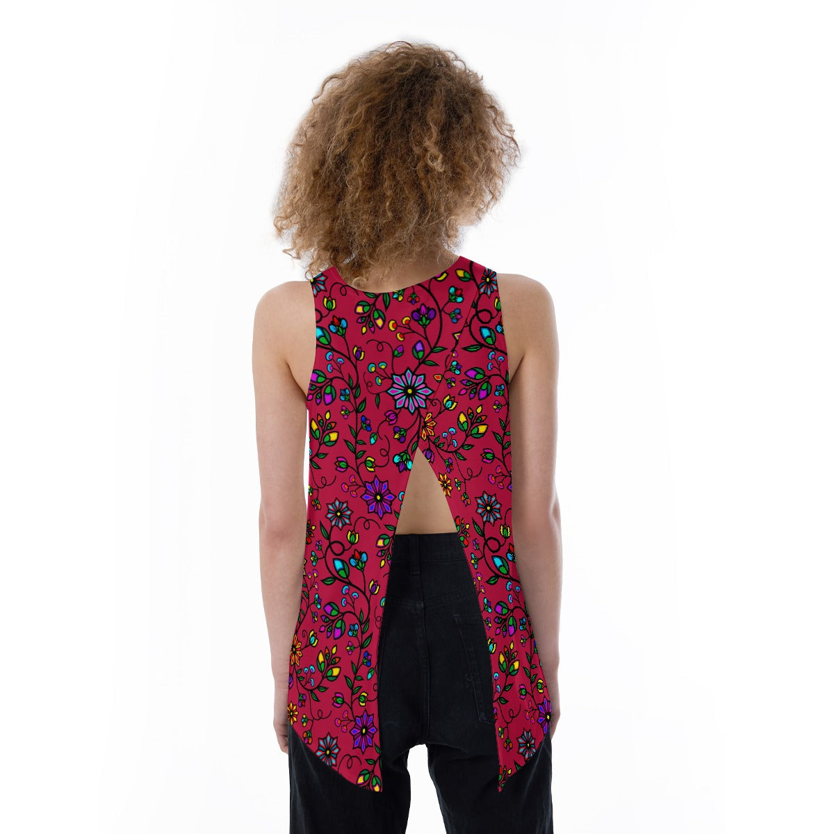 Prairie Paintbrush Passion Berry Split Back Tank Top