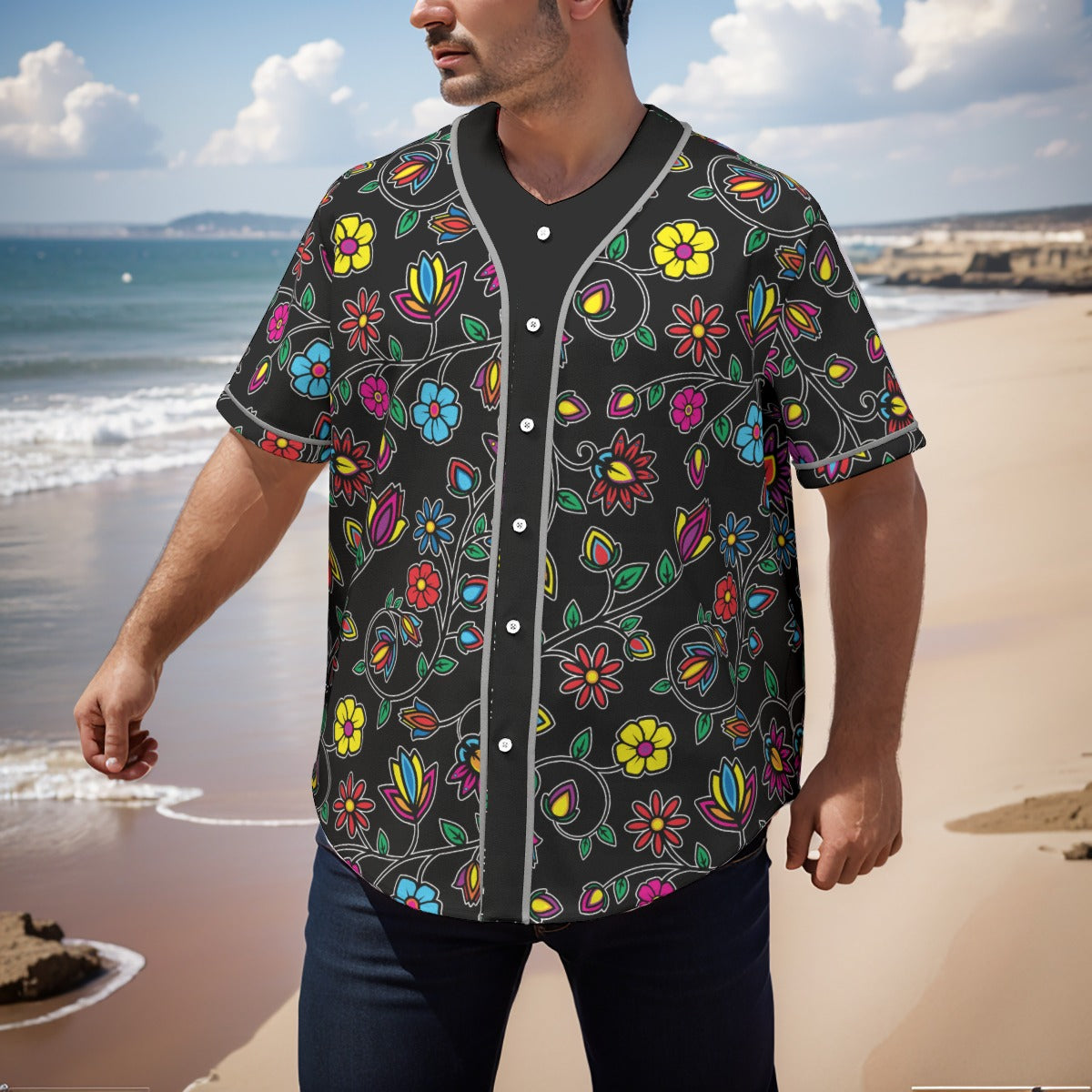 Nature's Nexus Black Short Sleeve Baseball Jersey