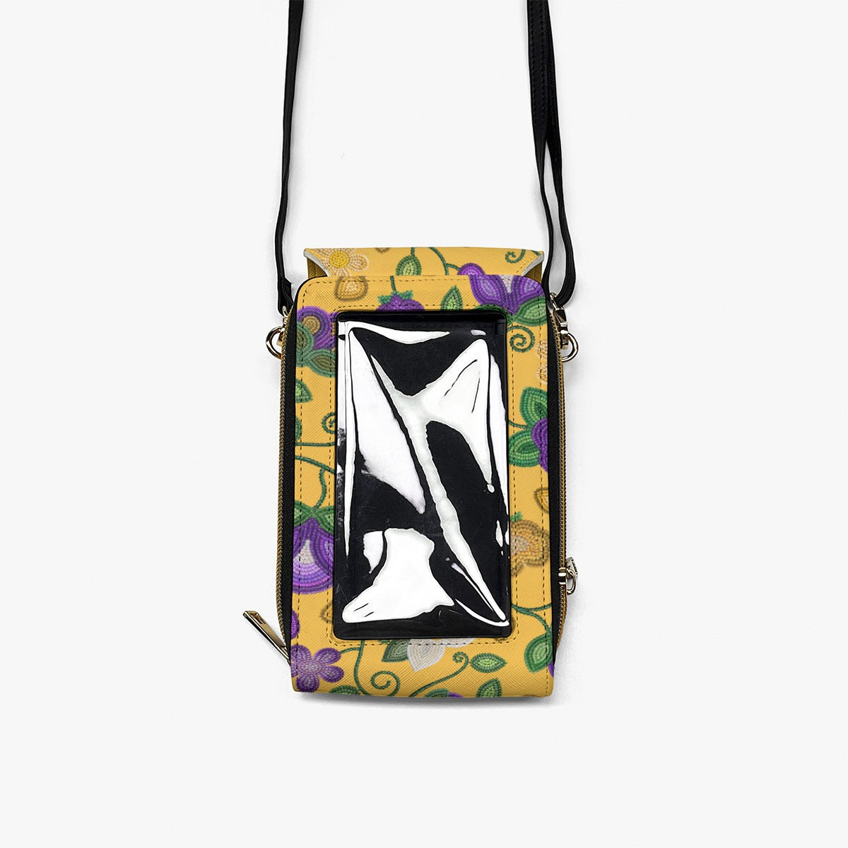 Midnight Moss Bloom Yellow Phone Bag