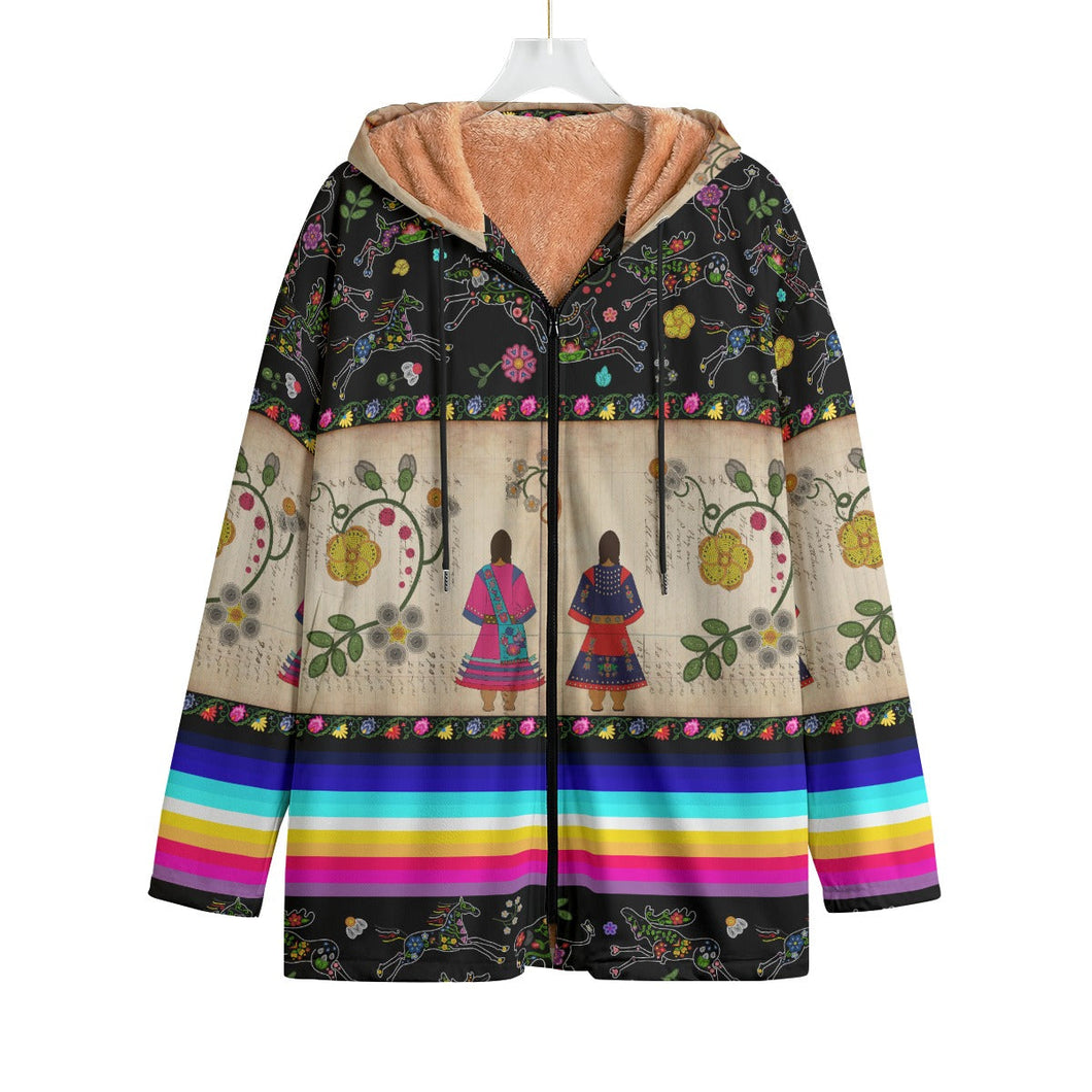 Floral Ledger Sisters Kid's Plush Windbreaker