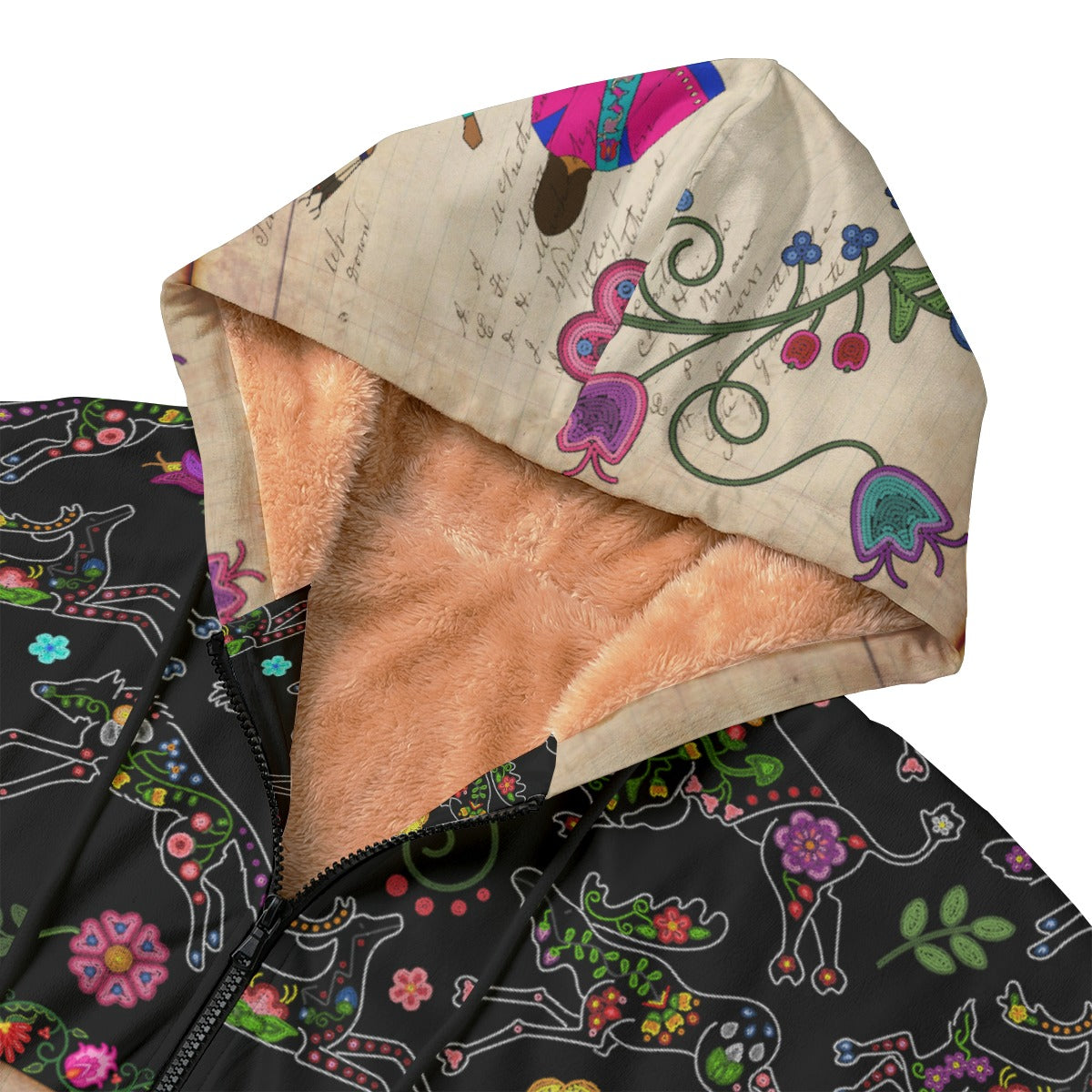 Floral Ledger Sweethearts Kid's Plush Windbreaker