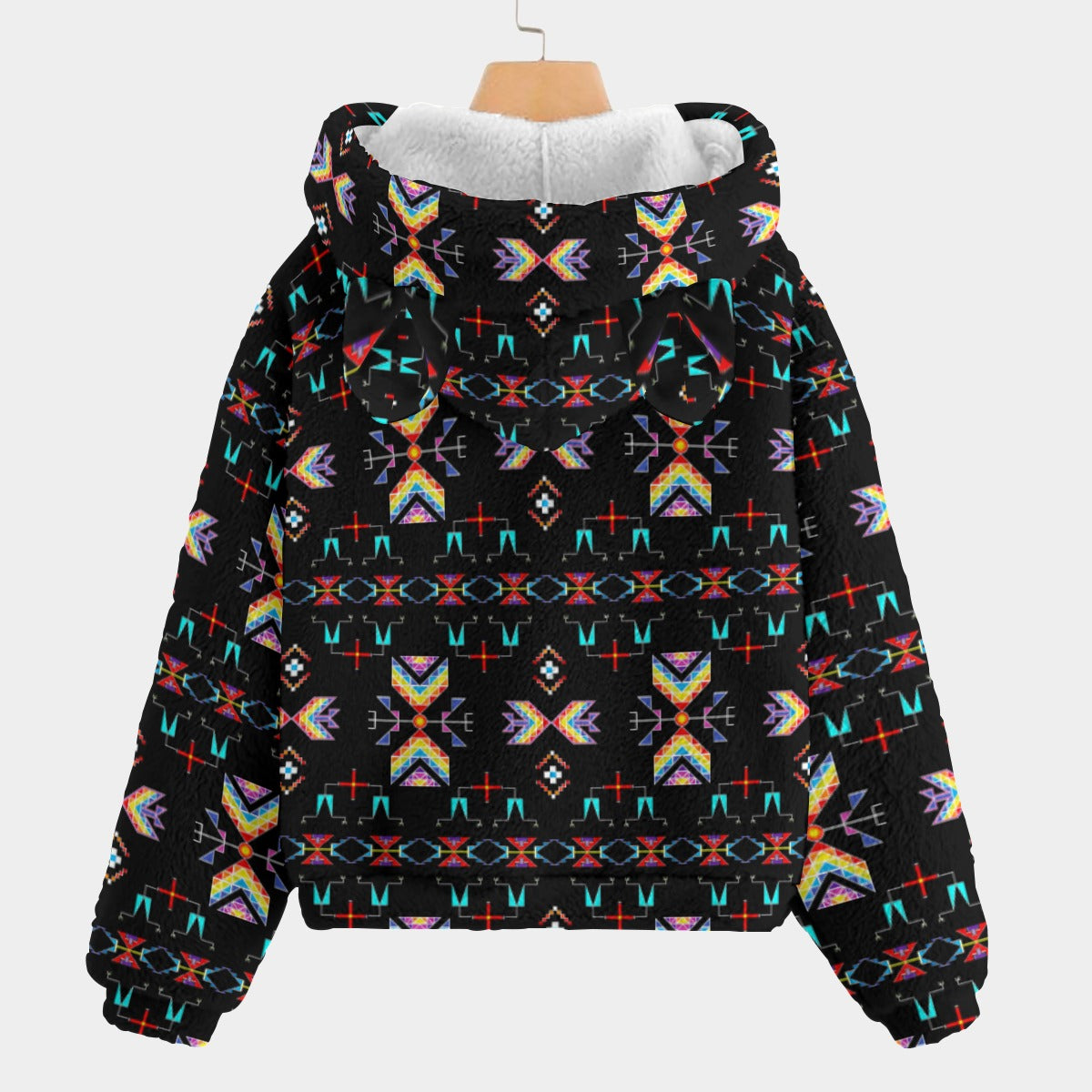 Rainy Chief Rainbow Black Youth Hoodie with Ears