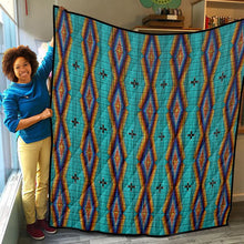 Load image into Gallery viewer, Diamond in the Bluff Turquoise Lightweight Quilt
