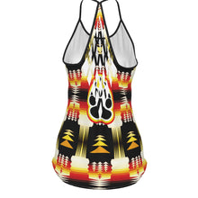 Load image into Gallery viewer, Medicine Wheel Sage Bearpaw Criss-Cross Open Back Tank Top
