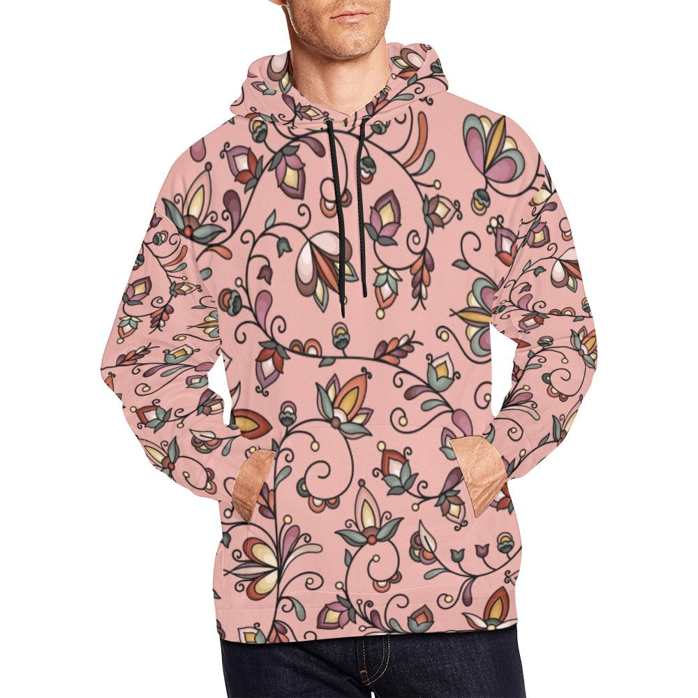 Burnt Sky Petals Peach Hoodie for Men