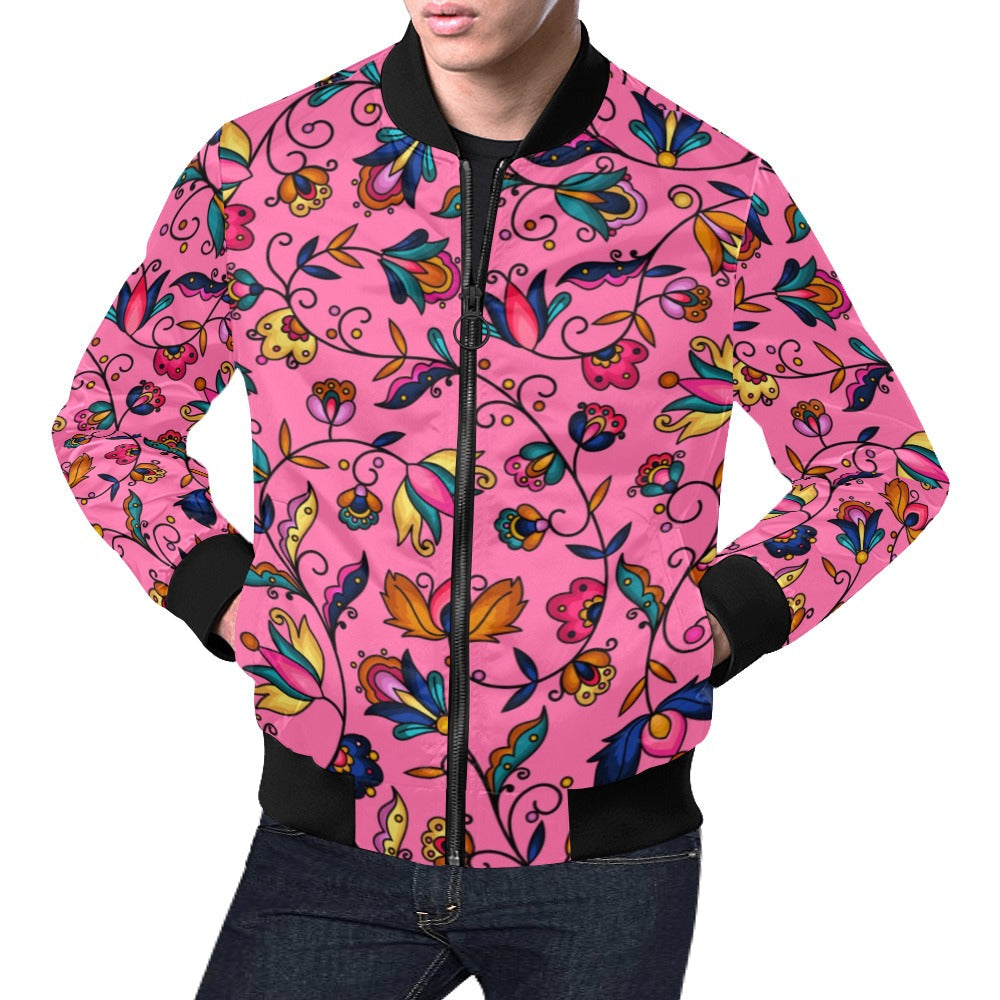 Copper Prairie Petals Pink Bomber Jacket for Men