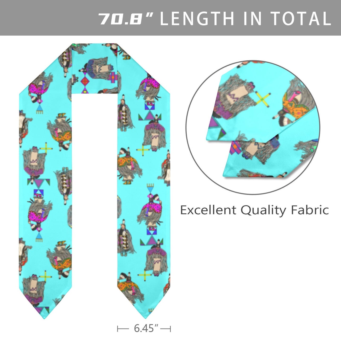 Women's Tradish Dancers Turquoise Graduation Stole