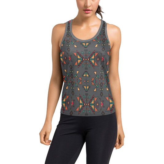 Arrow Dawn Gray Women's Racerback Tank Top