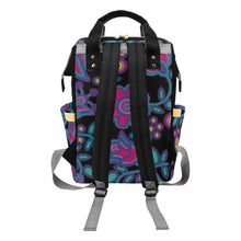 Load image into Gallery viewer, Beaded Nouveau Coal Multi-Function Diaper Backpack/Diaper Bag
