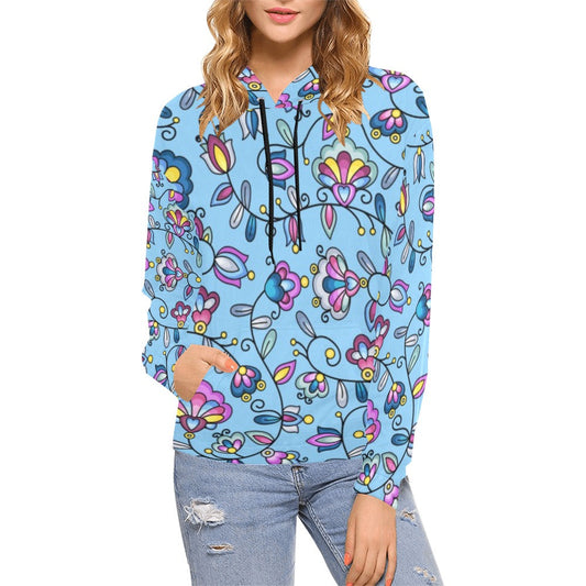 Autumn Bundle Blessing Blue Hoodie for Women