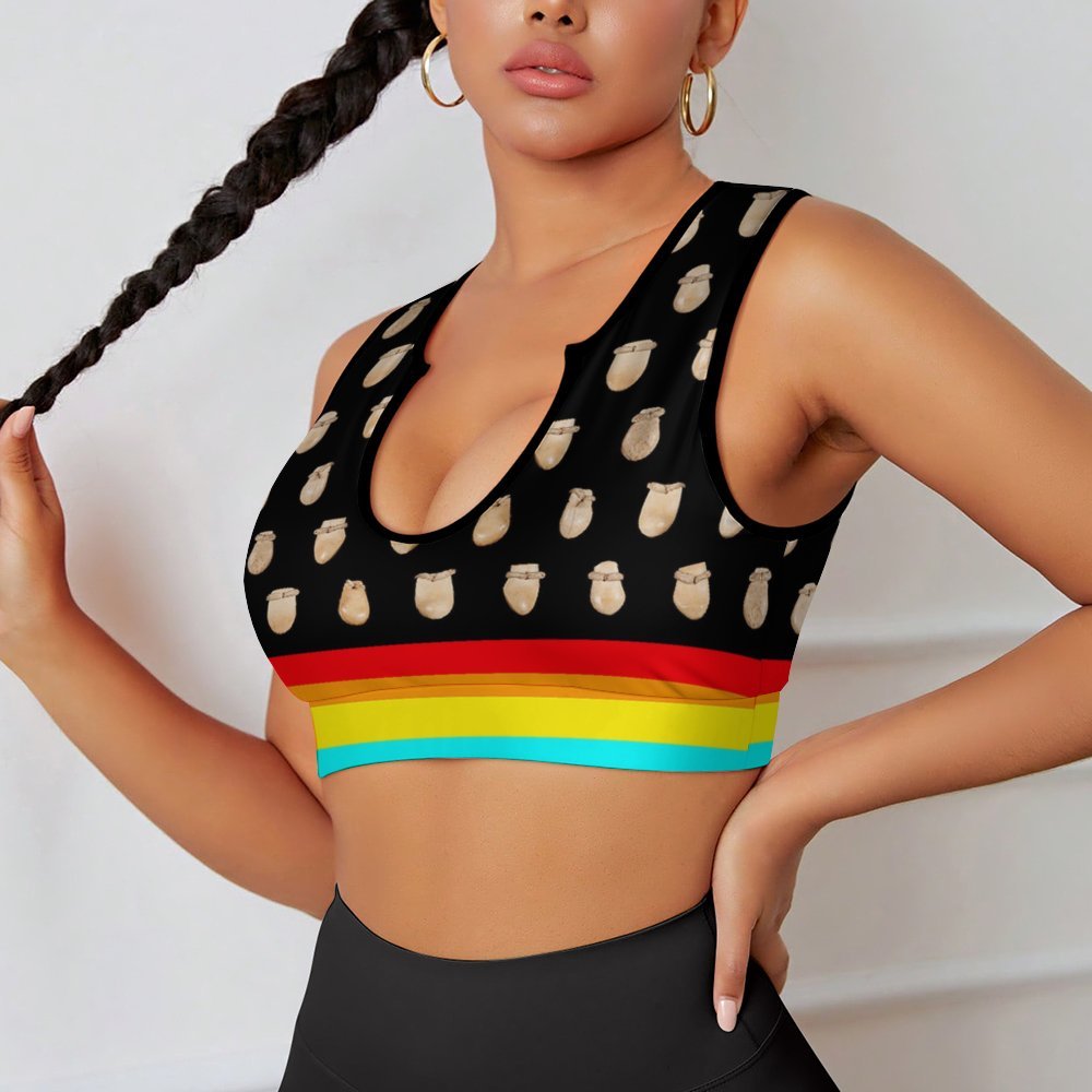 Elk Teeth on Black Yoga Top