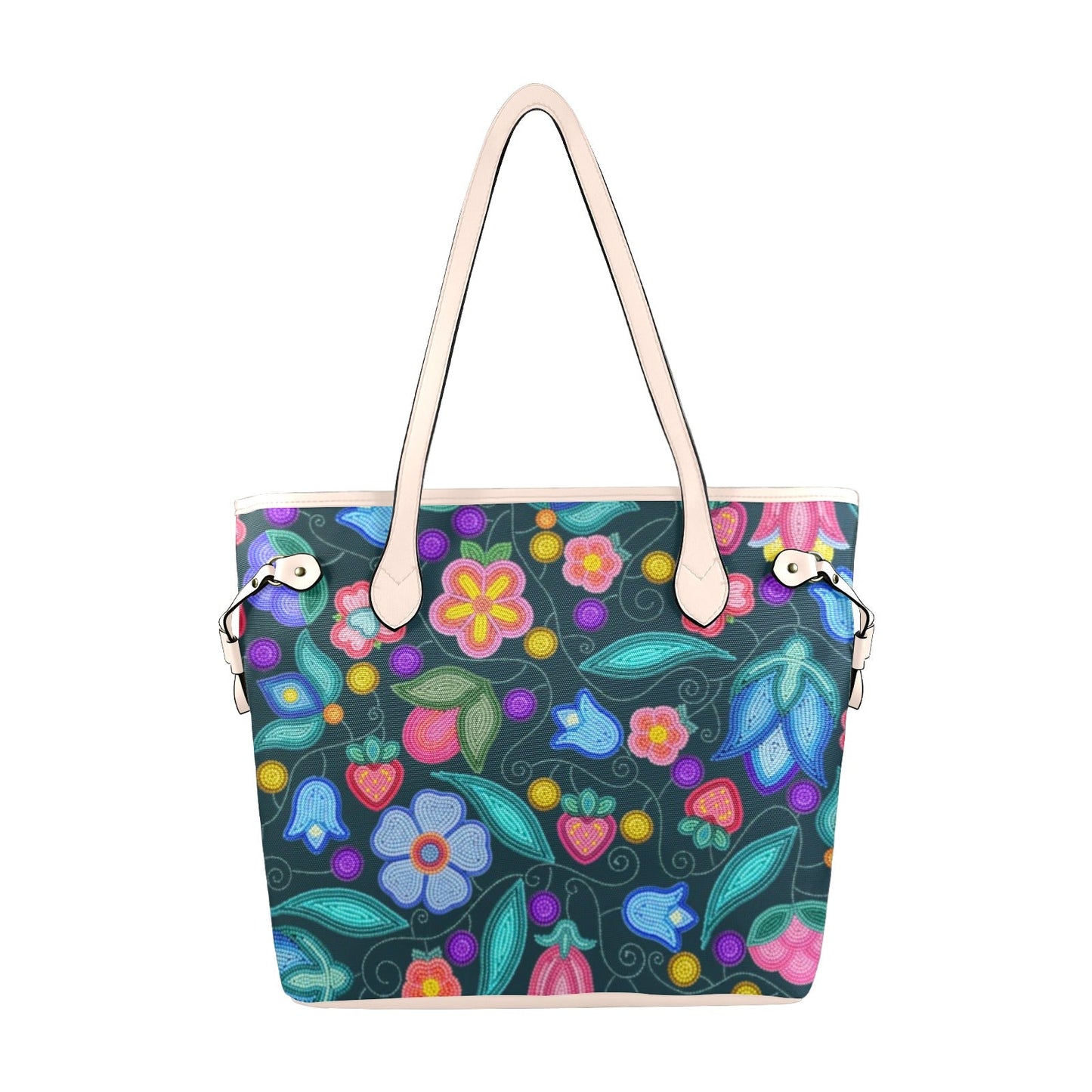 Sweet Offering Dark Teal Clover Canvas Tote