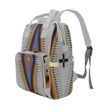 Load image into Gallery viewer, Diamond in the Bluff White Multi-Function Diaper Backpack/Diaper Bag
