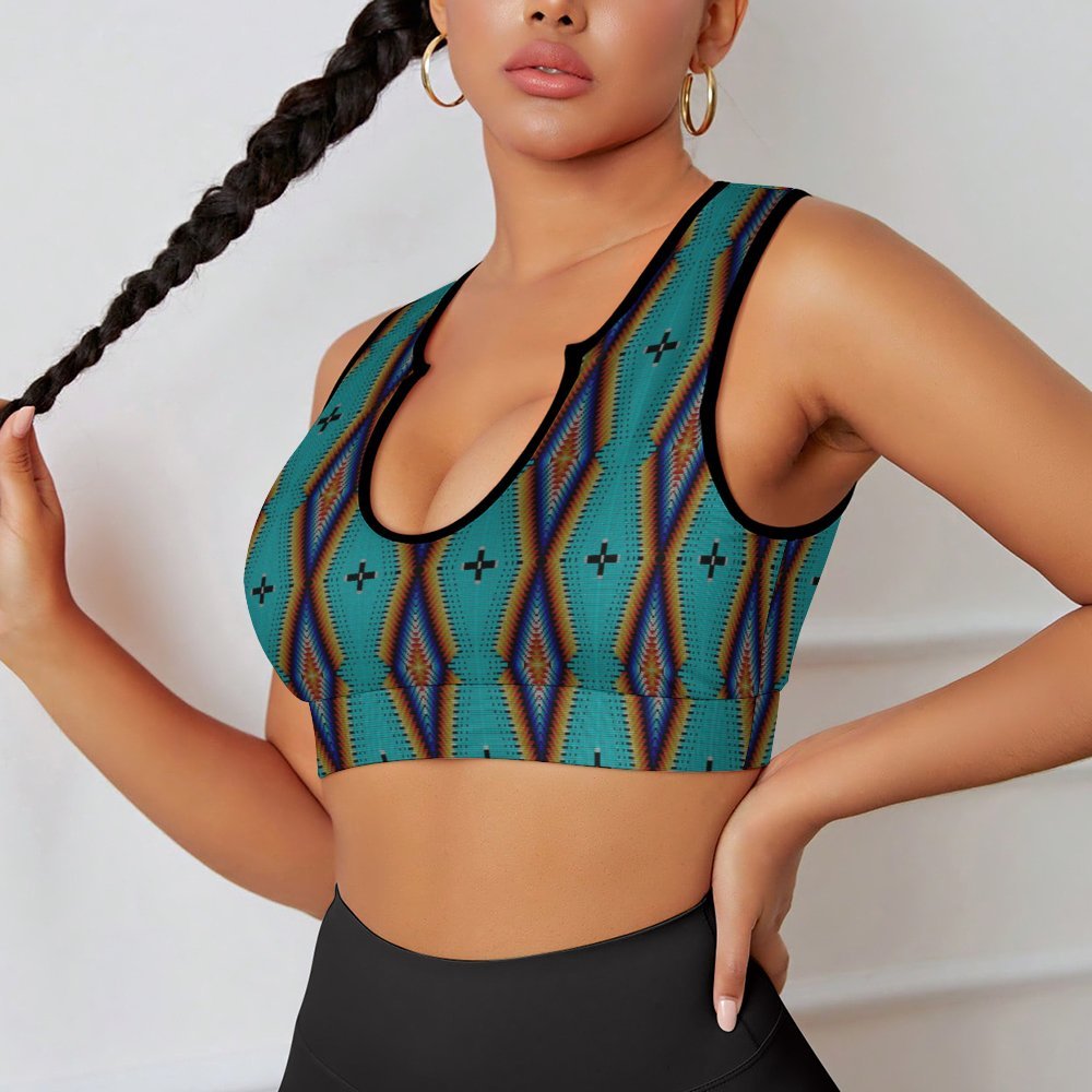 Diamond in the Bluff Turquoise Yoga Top