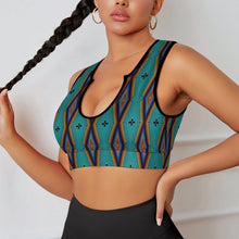 Load image into Gallery viewer, Diamond in the Bluff Turquoise Yoga Top
