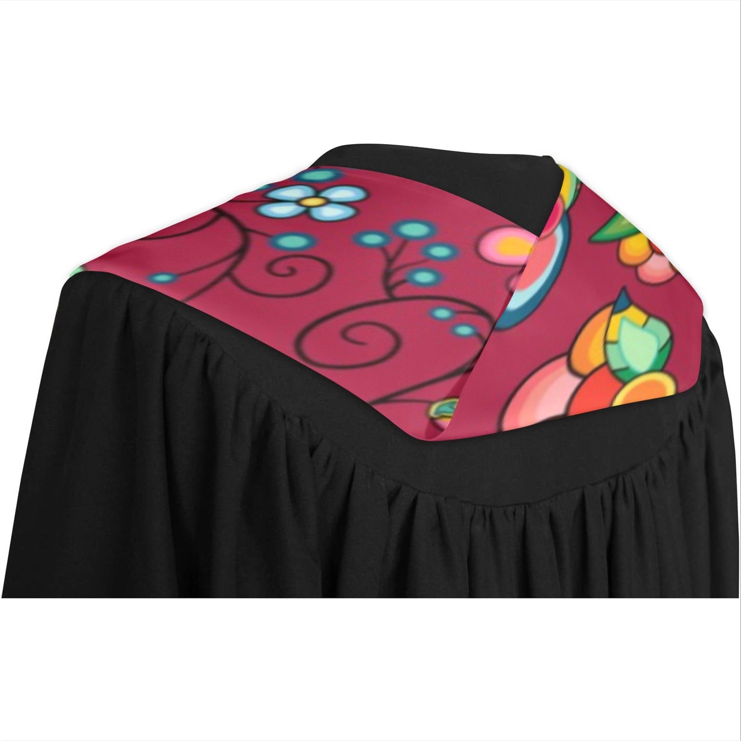 Floral Bounty Magenta Graduation Stole