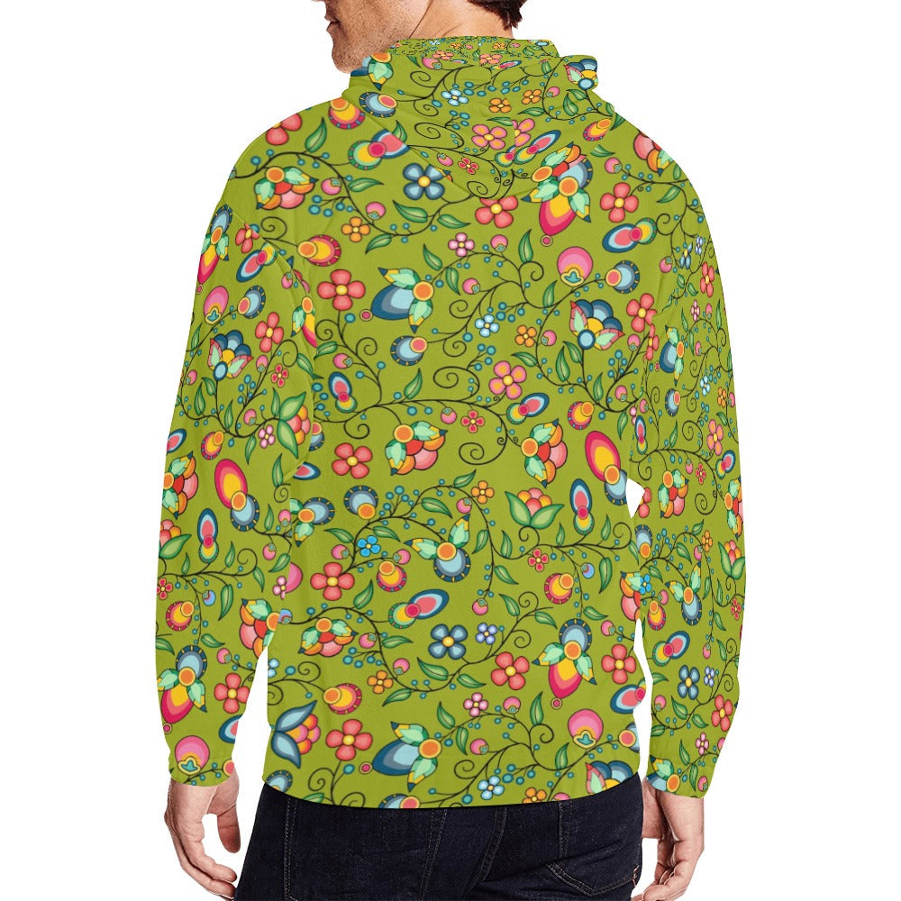 Floral Bounty Sweetgrass Men's Zipper Hoodie